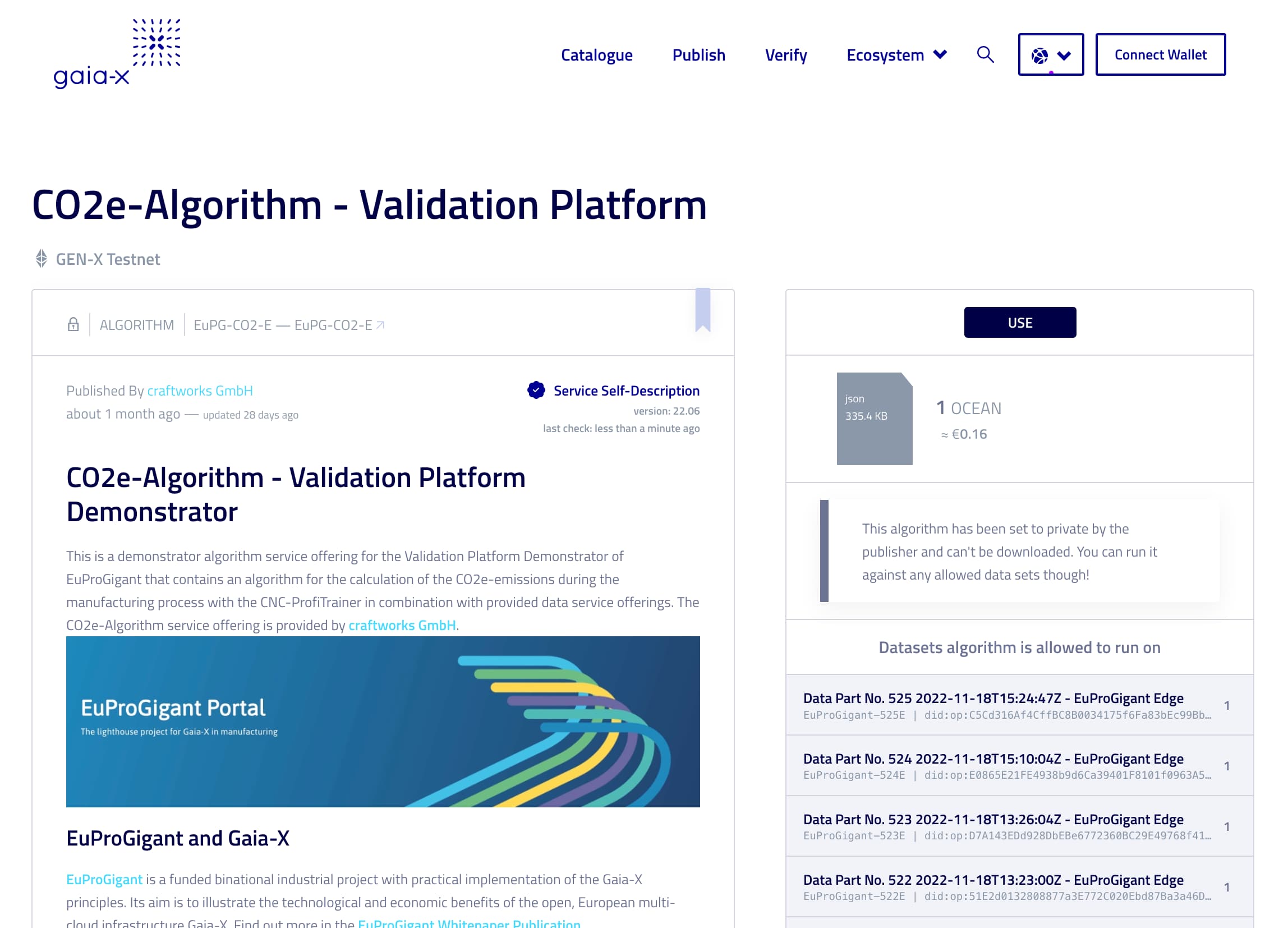 Algo asset on portal